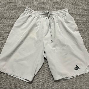 Adidas light grey / cream shorts, size L, good condition small mark